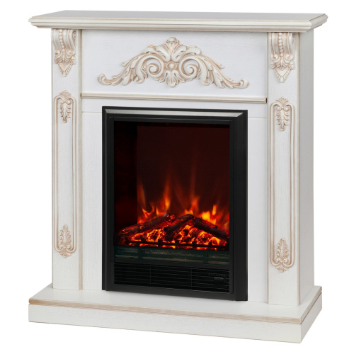 Электрокамин RealFlame Anita WT дуб белый с золотой патиной с очагом Eugene