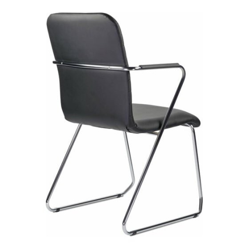 Кресло BRABIX Visit CF-101 (532559) для риемных и переговорных, хром, экокожа, черное