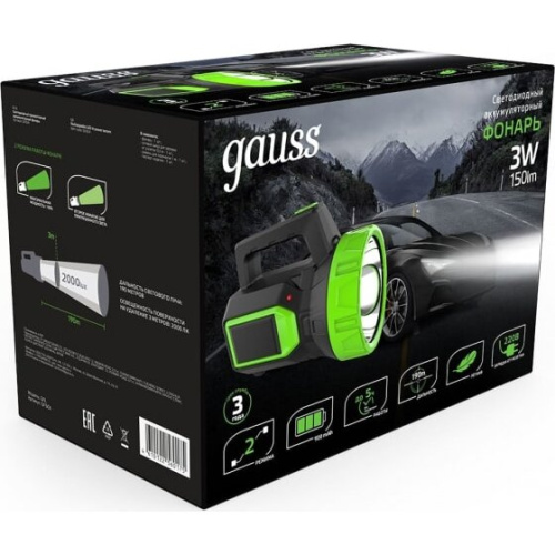 Прожектор Gauss GFL604 (GF604) черный 3Вт лам. светодиод.