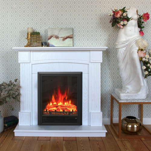 Электрокамин RealFlame Andrea WT фактурный белый с очагом Eugene