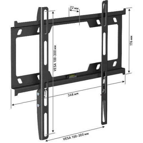Кронштейн для телевизора Holder F3616-B черный 22"-47" до25кг фиксированный