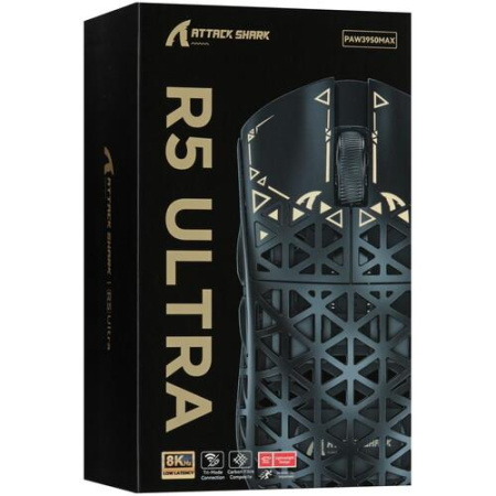 Мышь беспроводная/проводная Attack Shark R5 [SharkR5Black] черный