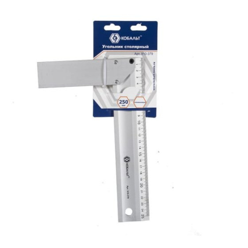 Угольник КОБАЛЬТ 910-379 столярный 250 мм, алюминиевый