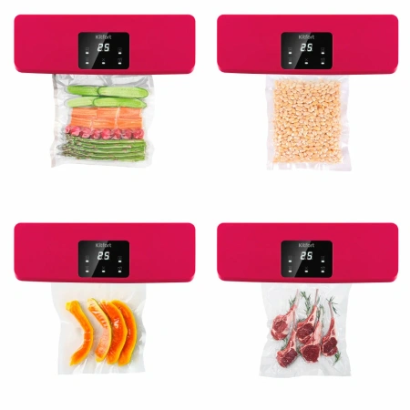 Вакуумный упаковщик KitFort КТ-1542 малиновый/черный