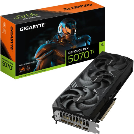 Видеокарта Gigabyte nVidia GeForce RTX 5070Ti WindForce OC SFF 16Gb (GV-N507TWF3OC-16GD) PCI-E