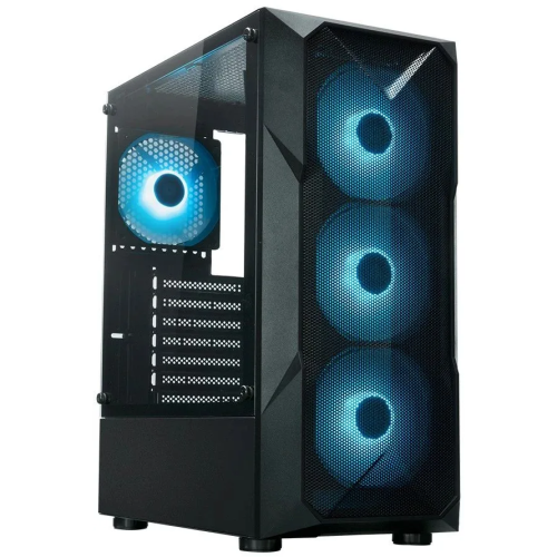 Корпус XASTRA A304 4ARGB-C6 Black (A304-4FC12A-C6) ATX/Mesh/half-size TG/4x120mm ARGB FC fans/Argb+PWM HUB 6port