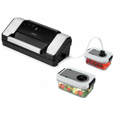 Вакуумный упаковщик Kitfort КТ-1532 черный/серебристый