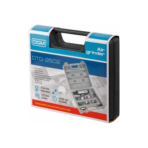 Пневмошлифмашина прямая DGM DTG-2502 с набором шарошек