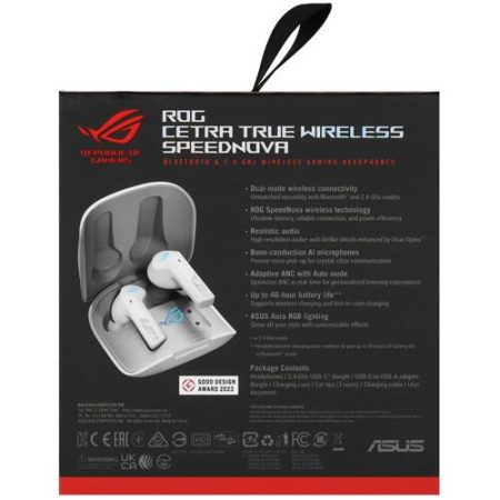 Наушники TWS ASUS ROG Cetra True Wireless SpeedNova белый