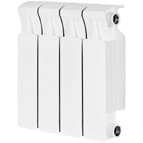 Биметаллический радиатор отопления Rifar Monolit 300 4 секций боковое подключение белый RAL 9016