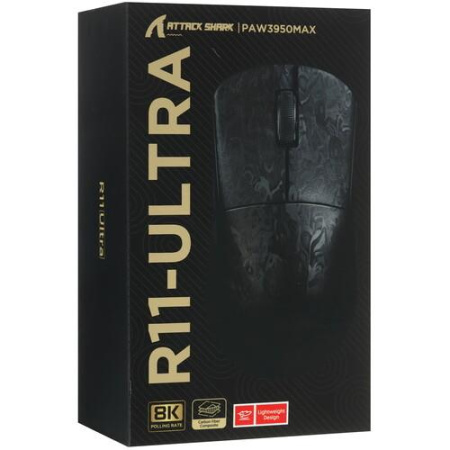 Мышь беспроводная/проводная Attack Shark R11 Ultra [SharkR11UltraWeaveBlack] черный