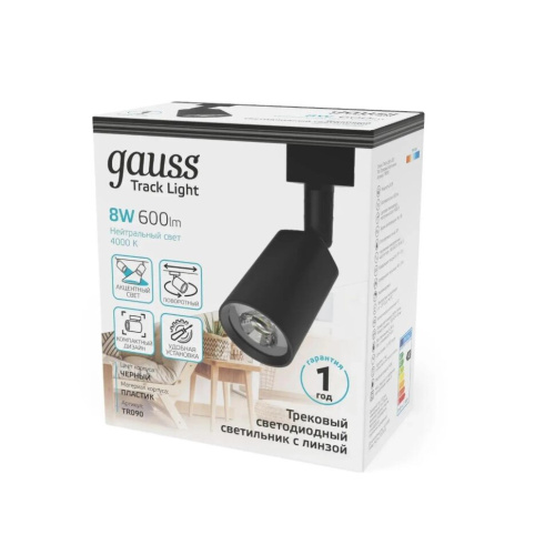 Светильник GAUSS TR090, 4000К, черный
