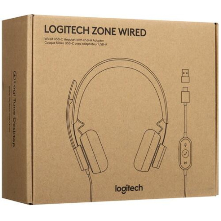 Проводные наушники Logitech Headset Zone Wired UC черный