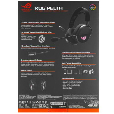 Беспроводные/проводные наушники ASUS ROG Pelta черный