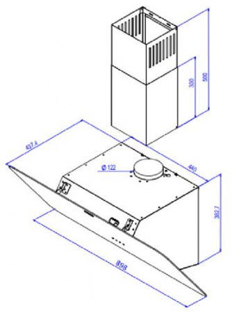 Вытяжка наклонная DeLonghi Arco 908 NB черный