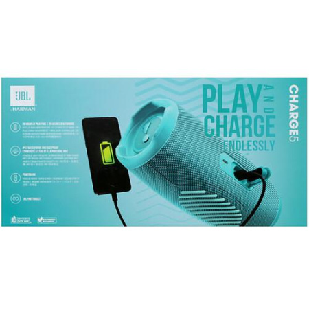 Портативная колонка JBL Charge 5, бирюзовый