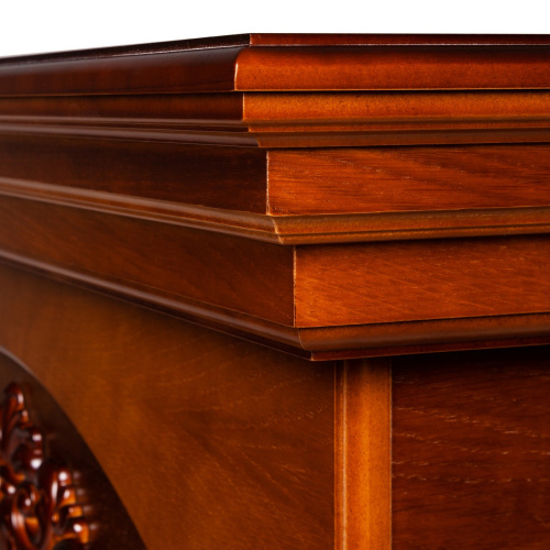 Электрокамин RealFlame Neapolis NT орех с очагом Majestic Lux Brass