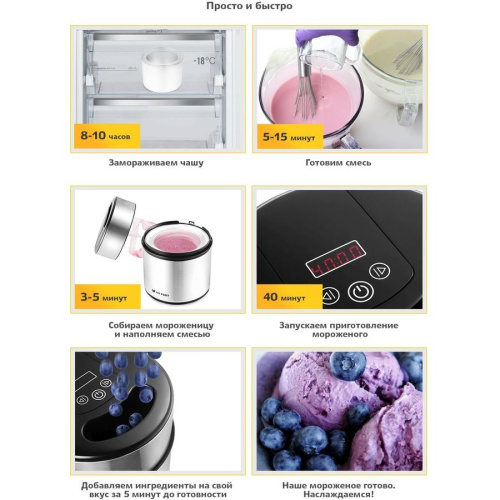 Мороженица Kitfort КТ-1804 серебристый/черный