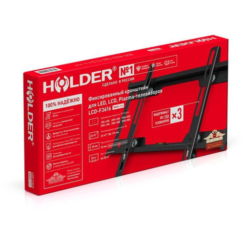 Кронштейн для телевизора Holder F3616-B черный 22"-47" до25кг фиксированный