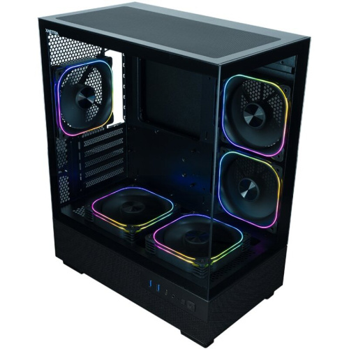 Корпус XASTRA Q400M 5ARGB-FG-C6-UC Black (Q400M-5FG12A-C6-UC) mATX/Aquarium/Screewless/ 5x120mm ARGB PWM FG fans/Argb+PWM HUB 6port/ Type-C