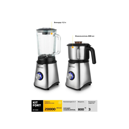 Блендер Kitfort КТ-1344 серебристый