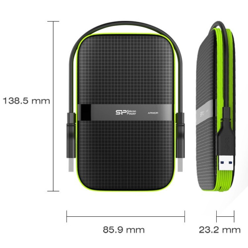 Внешний HDD 4TB Silicon Power Armor A60 (SP040TBPHDA60S3K), 2.5", USB 3.1, Черный