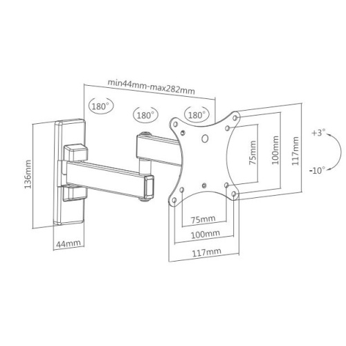 Кронштейн для телевизора Ultramounts UM 875 черный