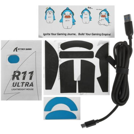 Мышь беспроводная/проводная Attack Shark R11 Ultra [SharkR11UltraWeaveBlack] черный