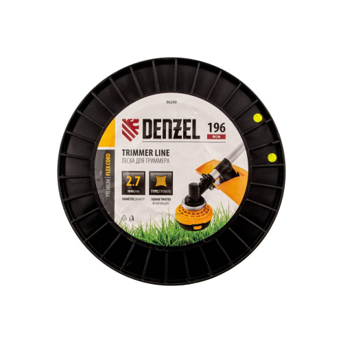 Леска для триммера Denzel Flex Cord 96299 витой квадрат, 2,7ммх196м, на DIN катушке