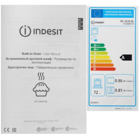 Электрический духовой шкаф Indesit IFE 3634 BL черный