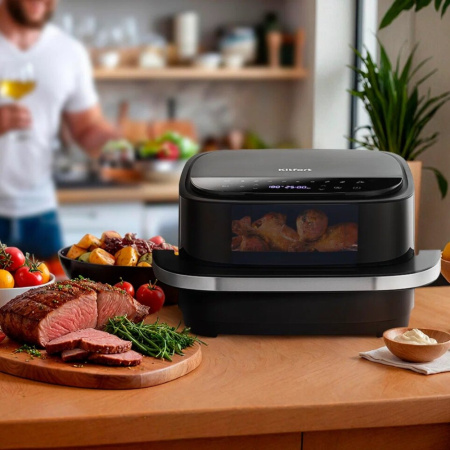 Аэрогриль Kitfort КТ-2289 черный и серебристый