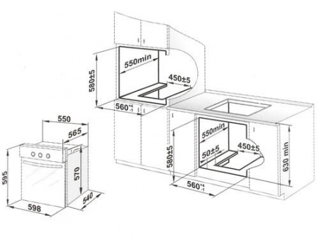 Газовый духовой шкаф Gefest ДГЭ 621-03 Б1