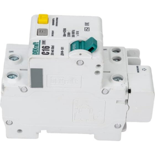 Выключатель автоматический дифференциального тока DEKraft 15157DEK со встроенной защитой 1п+N 16А 30мА AC C