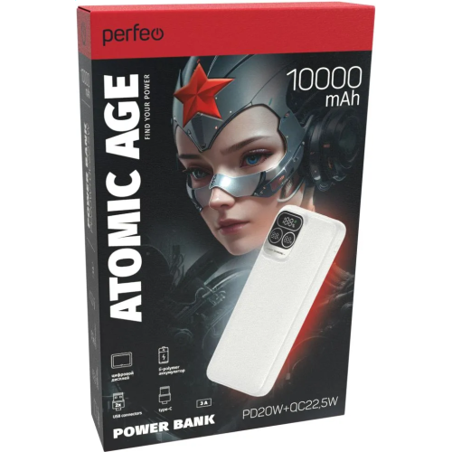 Powerbank Perfeo Atomic Age PF_E1473 10000mAh White