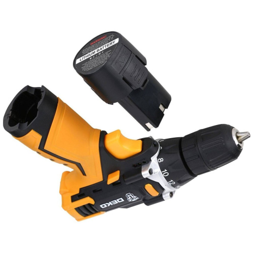 Дрель аккумуляторная DEKO DKCD 12 FU-Li 12v 2*2.0Ah Li-Ion + набор 063-4094