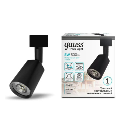 Светильник GAUSS TR090, 4000К, черный