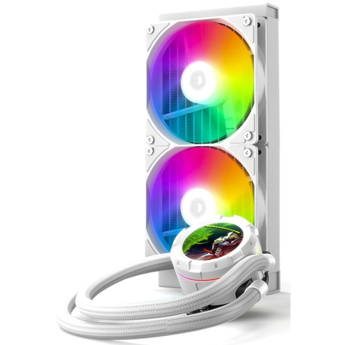 СВО ID-COOLING SL240 XE White LGA20XX/1700/1200/115X/AM5/AM4 (TDP 300W, PWM, LCD Display, Dual ARGB Fan 120mm, белый)