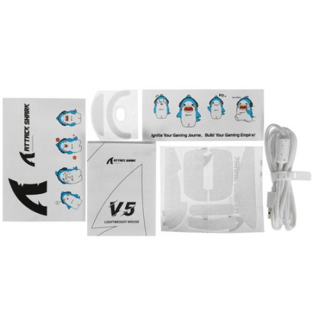 Мышь беспроводная/проводная Attack Shark V5 [SharkV5White] белый