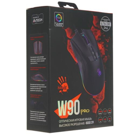 Мышь проводная A4Tech Bloody W90 Pro  черный