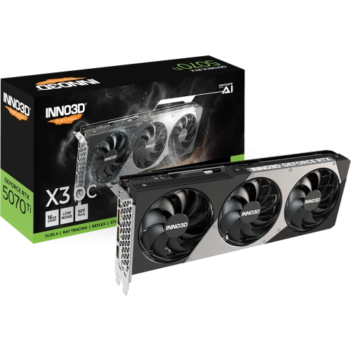 Видеокарта INNO3D RTX5070Ti X3 OC 16GB (N507T3-16D7X-176068N) GDDR7 256bit 3xDP HDMI 3Fan RTL
