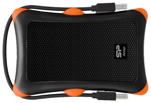 Внешний HDD 1.0TB USB3.0 Silicon Power Armor A30, ударопрочный, чёрный/оранжевый (SP010TBPHDA30S3K)