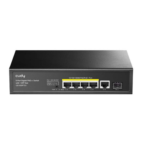 Коммутатор неуправляемый Cudy GS1005PTS1 (L2) 5x1Гбит/с 1SFP 4PoE+ 120W