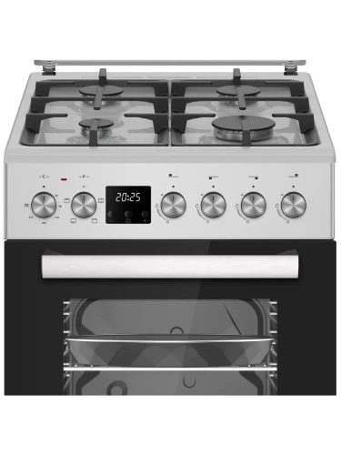 Комбинированная плита Simfer F56MG45025 50х60см, 47л, таймер, подсветка, газ контроль, автоподжиг, чугунные решетки 4 конфорки, 2 противня, решетка