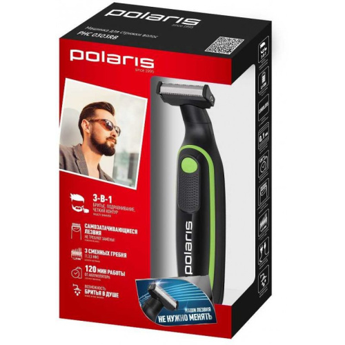 Машинка для стрижки Polaris PHC 0303RB черный/лайм