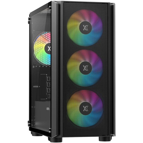 Корпус XASTRA A402M 4FRGB Black (A402M-4FC12F-BK) mATX/Mesh/full-size TG/4x120mm FRGB fans