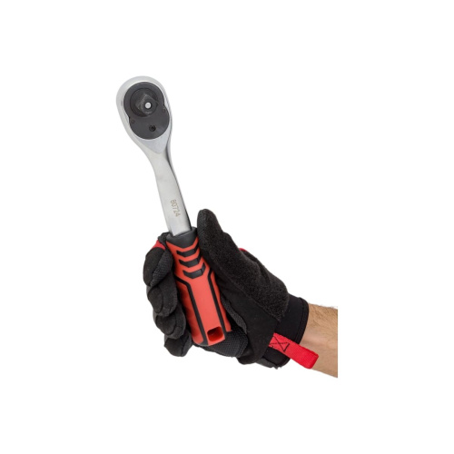 Трещотка Forcekraft FK-80724 (51424) реверсивная с прорезиненной ручкой 1/2'' (L-250мм, 72зуб)