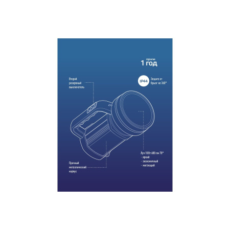 Фонарь ручной КОСМОС KOC900Lit Черный/серебристый