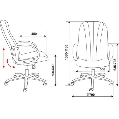 Кресло руководителя Бюрократ T-898/#B черный искусственная кожа