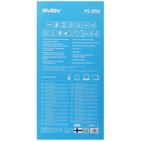 Портативная колонка SVEN АС PS-850, черный