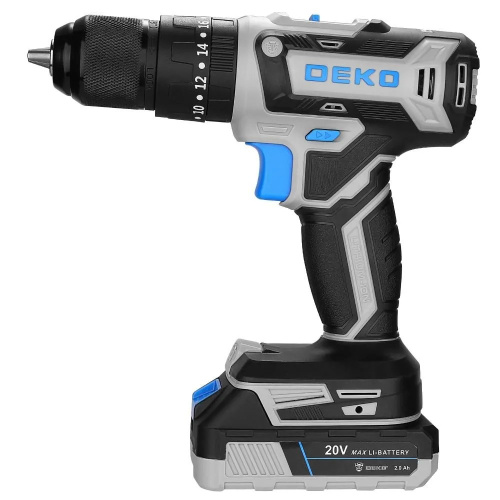 Дрель-шуруповерт аккумуляторная ударная DEKO DKCID20FU-Li (083-1119) 1АКБx2.0Ач